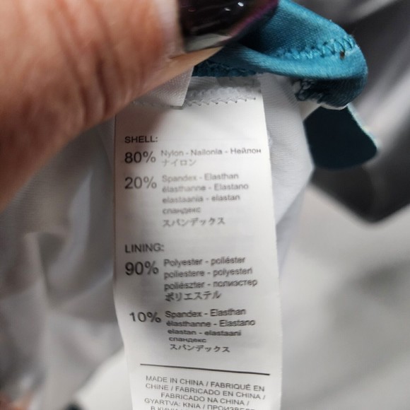 CUPSHE Women's Small NWOT Turquoise Floral Halter Bathing Suit Top - Picture 4 of 4